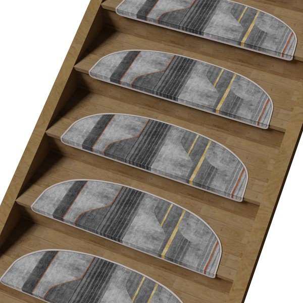 Szare dywaniki na schody zestaw 16 szt. 20x65 cm Horizon – Vitaus-image-1