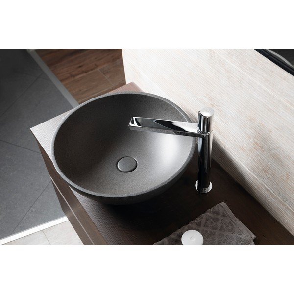 Ciemnoszara betonowa okrągła umywalka ø 44 cm Turf – Sapho-image-1