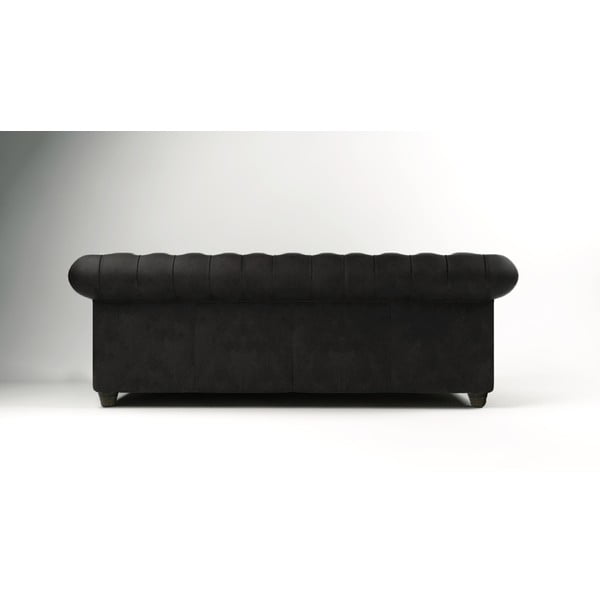 Czarna aksamitna sofa 230 cm Cambridge – Ropez-image-2