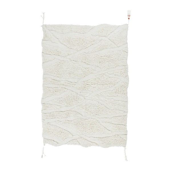 Biały wełniany dywan tkany ręcznie odpowiedni do prania170x240 cm Enkang Ivory – Lorena Canals