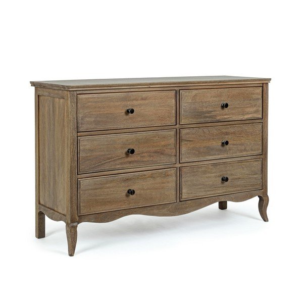 Komoda z litego drewna mango w ciemnym naturalnym kolorze 125x80x42 cm Domitille – Bizzotto-image-2