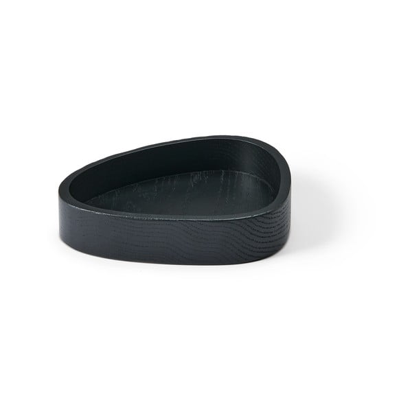 Czarny drewniany pojemnik dekoracyjny 14x12,5x3 cm Curve S – LIND DNA