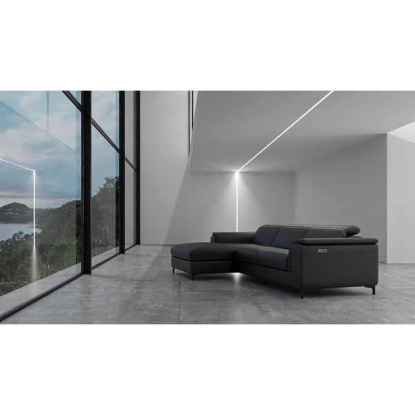 Ciemnoszary skórzany narożnik (lewostronny) Brito – MESONICA-image-1