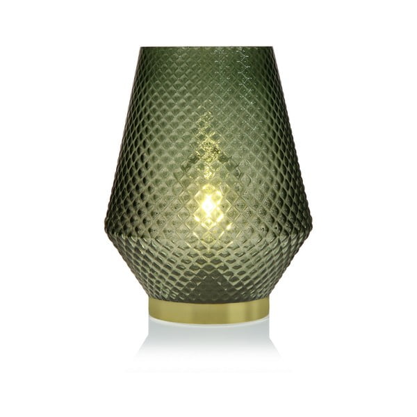Zielona szklana lampa LED Versa Relax, ⌀ 21 cm