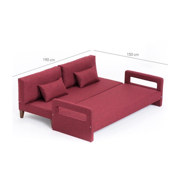 Burgundowa sofa rozkładana Balcab Home Hannah-image-2