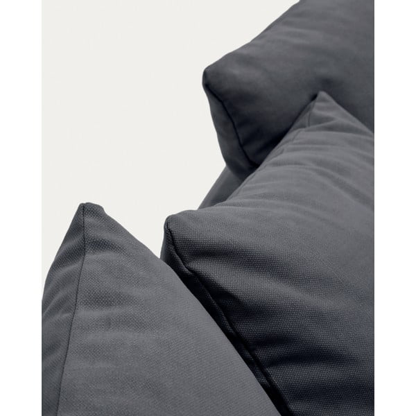 Antracytowa lniana sofa 340 cm Nora – Kave Home-image-1