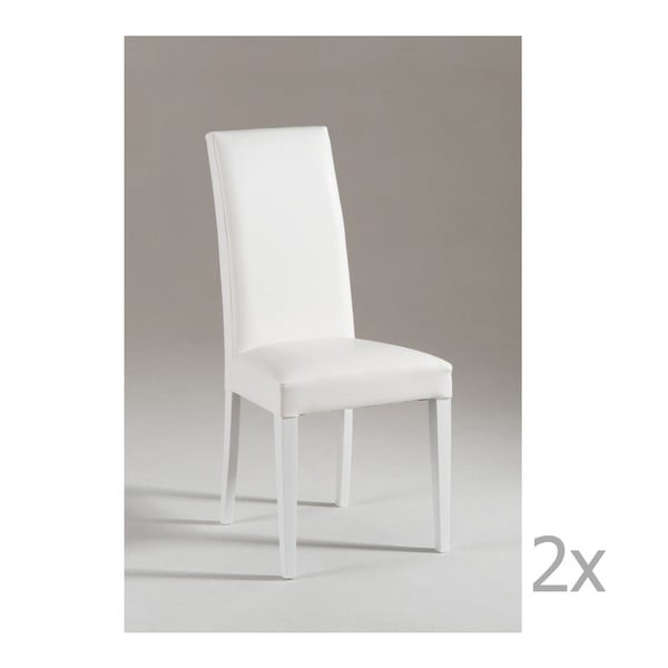 Zestaw 2 białych krzeseł z białymi nogami Castagnetti Tempi