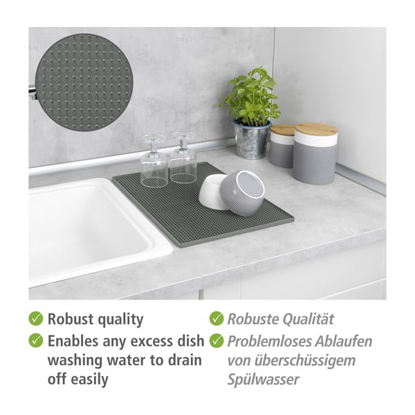 Szara gumowa podkładka do naczyń 40x30 cm Maxi – Wenko-image-4