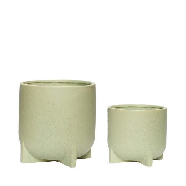 Ceramiczne ręcznie wykonane osłonki na doniczki zestaw 2 szt. ø 19 cm Split – Hübsch
