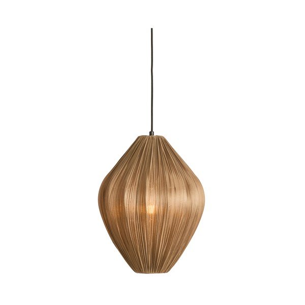 Brązowa lampa wisząca z tekstylnym kloszem ø 12 cm Verita – Light & Living-image-1