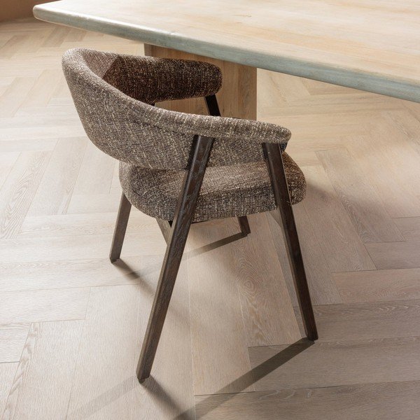 Brązowe tapicerowane krzesło z podłokietnikami Tunar – WOOOD-image-1