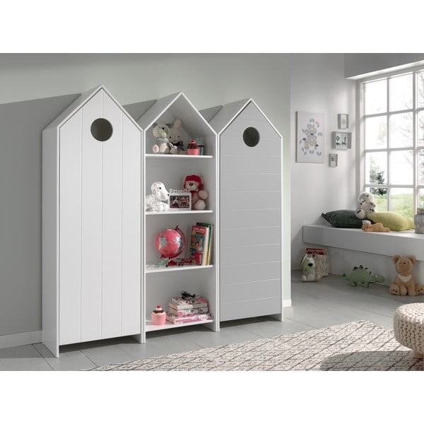 Biało-jasnoszara szafa dziecięca otwarta 173x171,5 cm CASAMI – Vipack-image-1