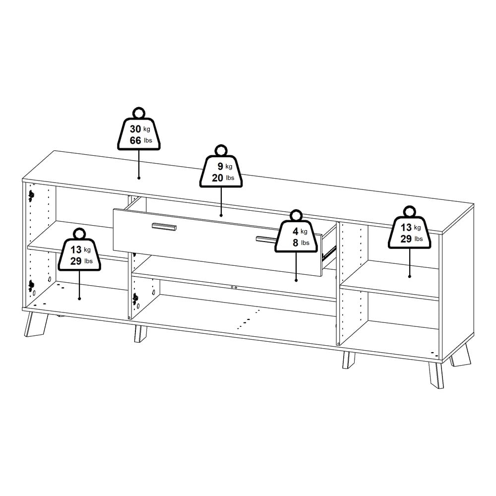 Biało-naturalna komoda w dekorze dębu 196x73x39 cm Ikast – Tvilum (zdjęcie 4)