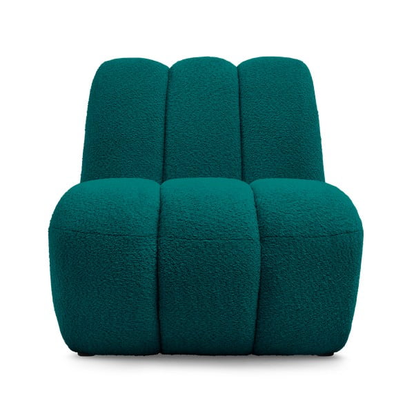 Turkusowy fotel z materiału bouclé Janissaire – Bobochic Paris-image-3