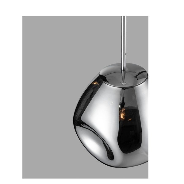 Szklana lampa wisząca w kolorze srebra z połyskiem ø 25 cm Lava – Nova Luce-image-2