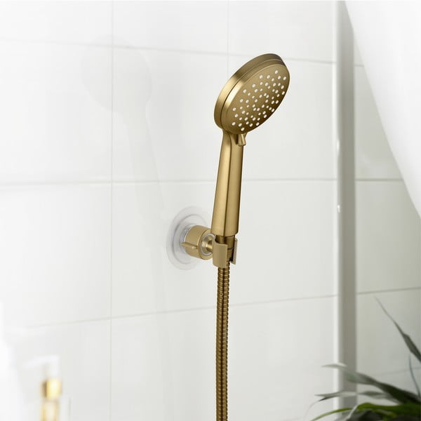 Plastikowy uchwyt na słuchawkę prysznicową w kolorze złota bez wiercenia Libertà – Wenko-image-1