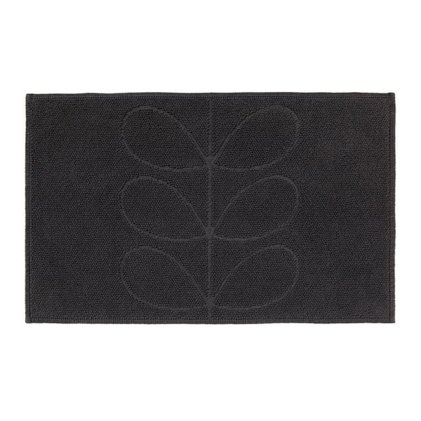 Czarny dywanik łazienkowy Orla Kiely Jacquard, 50x80 cm
