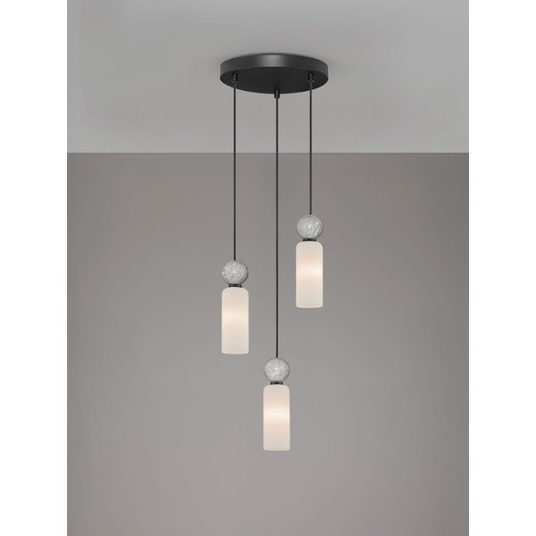 Kamienna lampa wisząca w kolorze matowej czerni ze szklanym kloszem ø 25 cm Filomena – Nova Luce-image-4