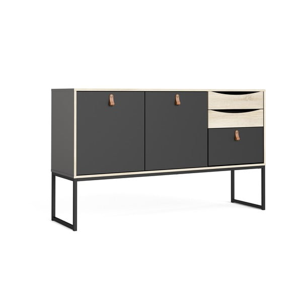 Czarna komoda Tvilum Stubbe, 147 x 87 cm-image-3