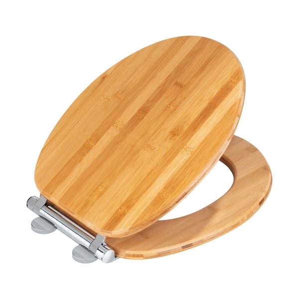 Drewniana wolnoopadająca deska sedesowa Wenko Bambusa, 35x41 cm-image-2