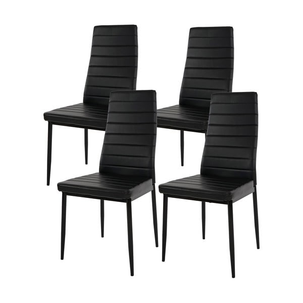 Komplet 4 czarnych krzeseł do jadalni Mendler Lamego