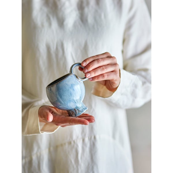 Jasnoniebieskie kamionkowe filiżanki do cappuccino zestaw 4 szt. 250 ml Avonlea – Bloomingville-image-4