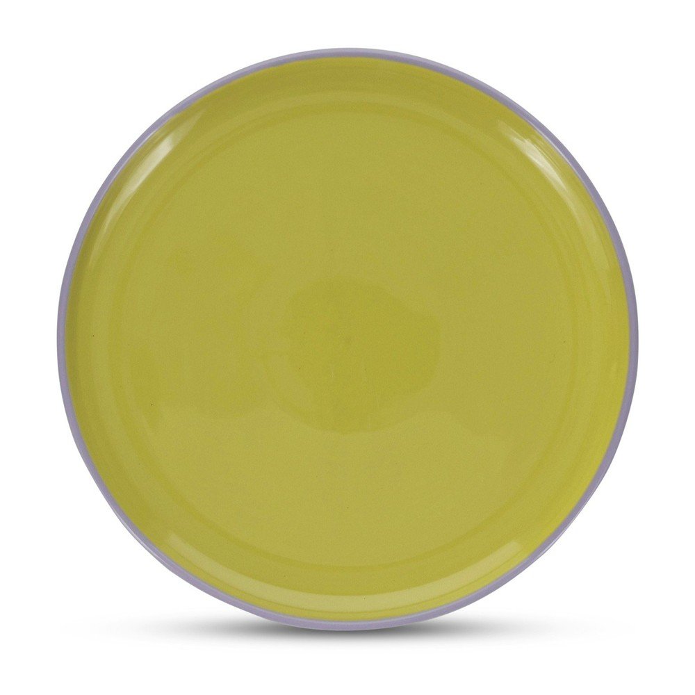 Zielony/fioletowy kamionkowy talerz ø 26 cm Duo – ONA