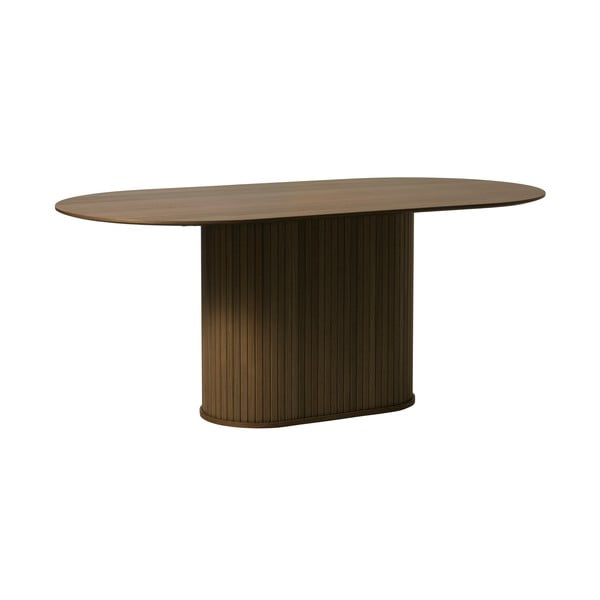 Brązowy stół z blatem w dekorze dębu 95x180 cm Nola – Unique Furniture-image-1