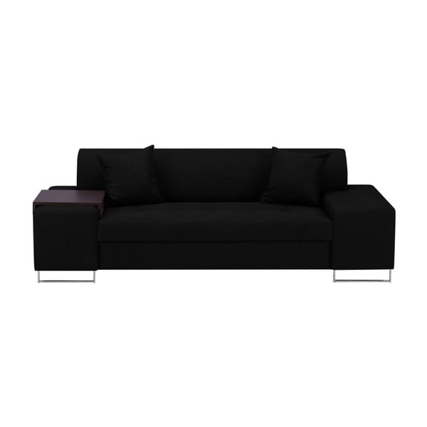 Czarna sofa z nóżkami w kolorze srebra Cosmopolitan Design Orlando, 220 cm