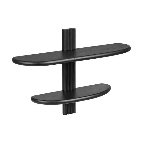 Czarna wielopoziomowa półka z litego drewna dębowego 65 cm Aliano – House Nordic