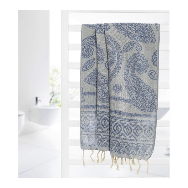 Ręcznik hammam Paisley Blue, 95x175 cm-image-2