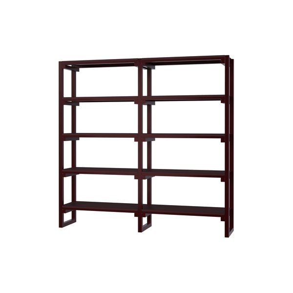 Bordowy regał z litego drewna bukowego 184x180x37 cm Noru – noo.ma