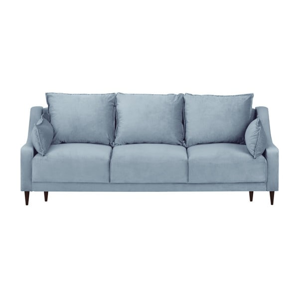 Jasnoniebieska sofa rozkładana ze schowkiem Mazzini Sofas Freesia, 215 cm