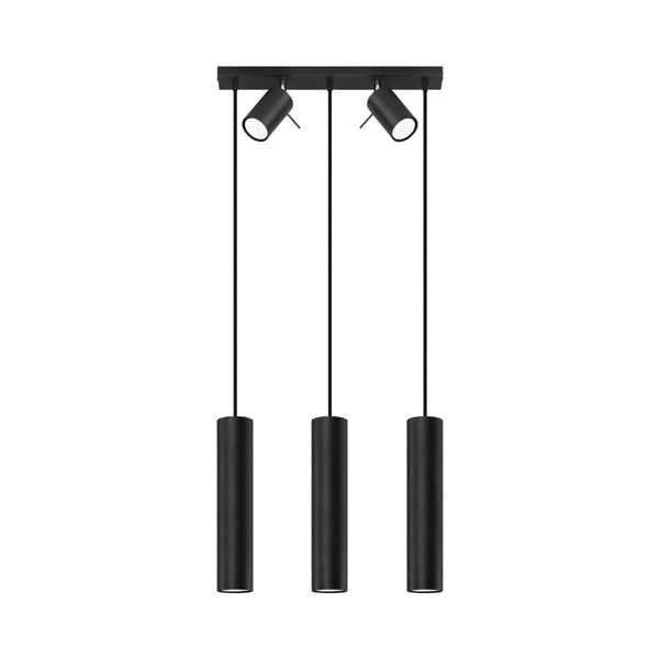 Czarna lampa wisząca z metalowym kloszem 45x5 cm Etna – Nice Lamps