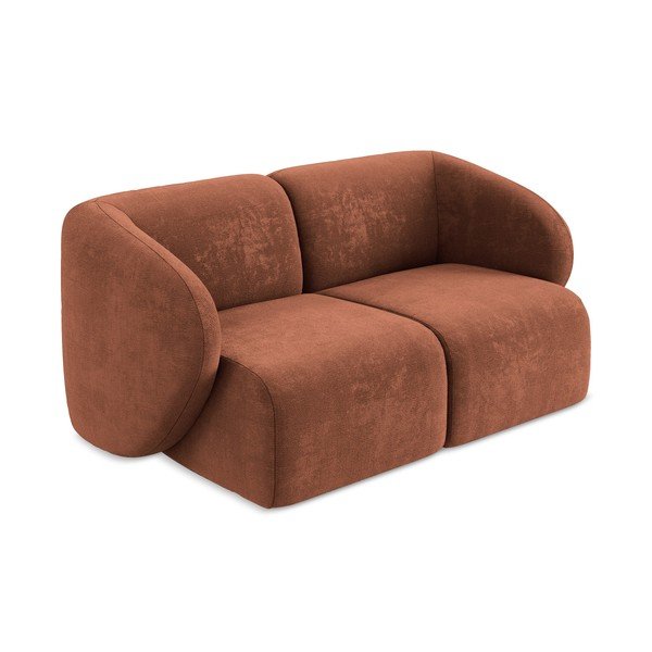 Sofa z tkaniny szenilowej w kolorze terakoty 174 cm Lani – Makamii-image-2
