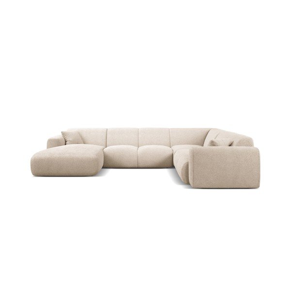Beżowy narożnik z materiału bouclé (w kształcie litery U) Molino – Micadoni -image-1