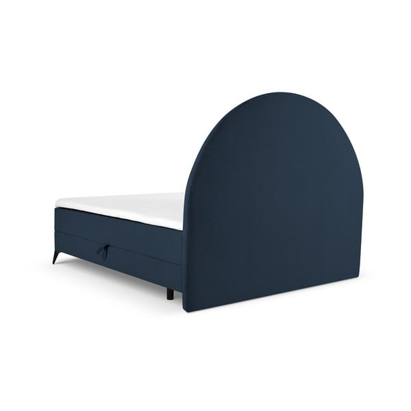 Ciemnoniebieskie łóżko boxspring ze schowkiem 160x200 cm Sunrise – Cosmopolitan Design-image-3