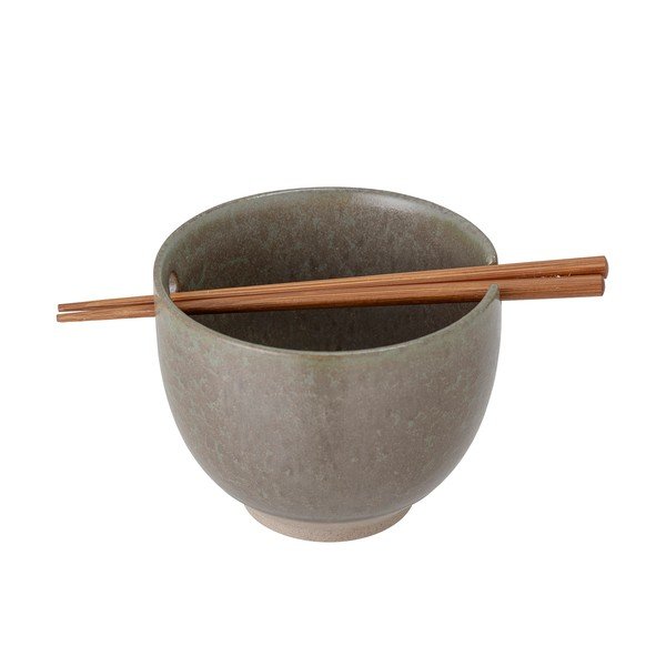 Szara kamionkowa miska z pałeczkami Bloomingville Masami, ø 13 cm-image-2