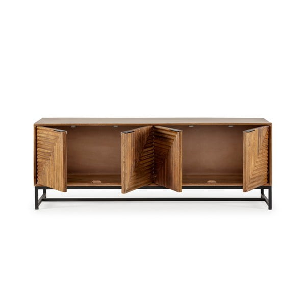 Szafka pod TV z litego drewna mango w naturalnym kolorze 160x58x40 cm Nereida – MOME-image-4