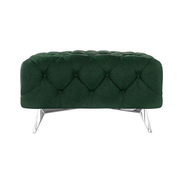 Ciemnozielony aksamitny podnóżek Chelsea – Ropez