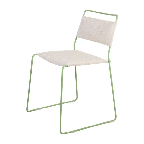 Białe krzesło z zieloną konstrukcją OK Design One Wire