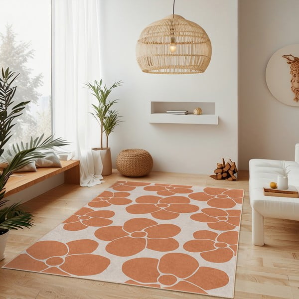Pomarańczowy chodnik odpowiedni do prania 80x200 cm Orange Meadow – Mila Home-image-2