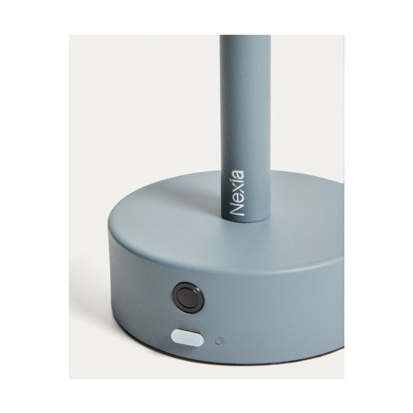 Jasnoniebieska metalowa lampa stołowa LED (wysokość 30 cm) Bow – Kave Home-image-3