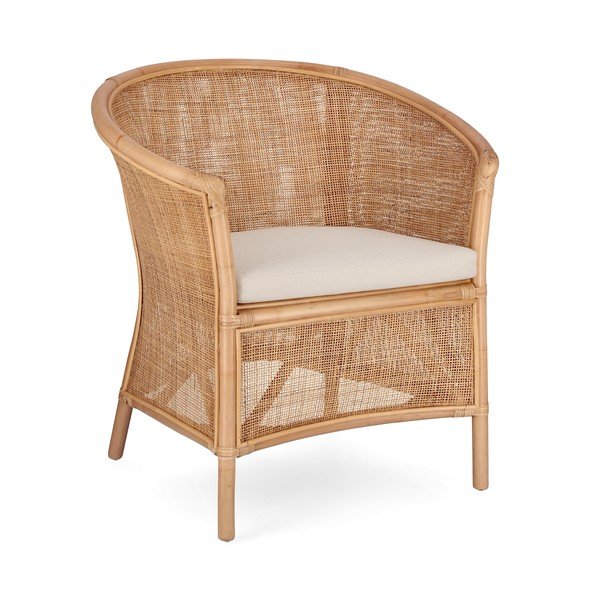 Rattanowy fotel ogrodowy w naturalnym kolorze Adelfa – Bizzotto