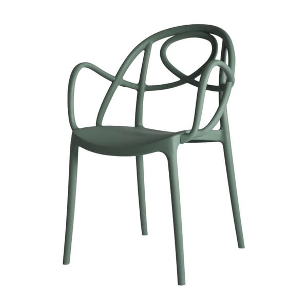 Krzesło Etoile z podłokietnikami, zielone