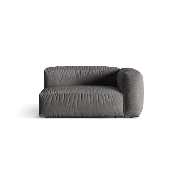 Szary aksamitny moduł sofy (prawostronny) Martina – Micadoni 