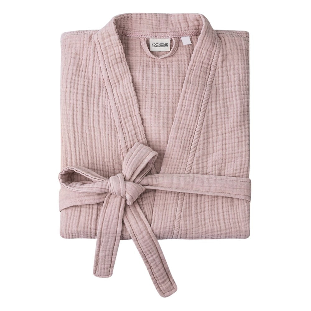 Różowy szlafrok muślinowy w rozmiarze S/M Kimono – Foutastic (zdjęcie 3)