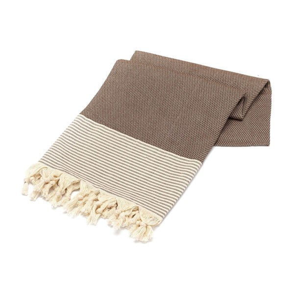 Brązowy ręcznik Hammam Bal Petergi, 100x180 cm