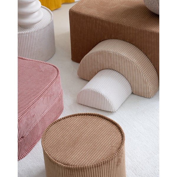 Brązowy sztruksowy puf dziecięcy – Wigiwama-image-2