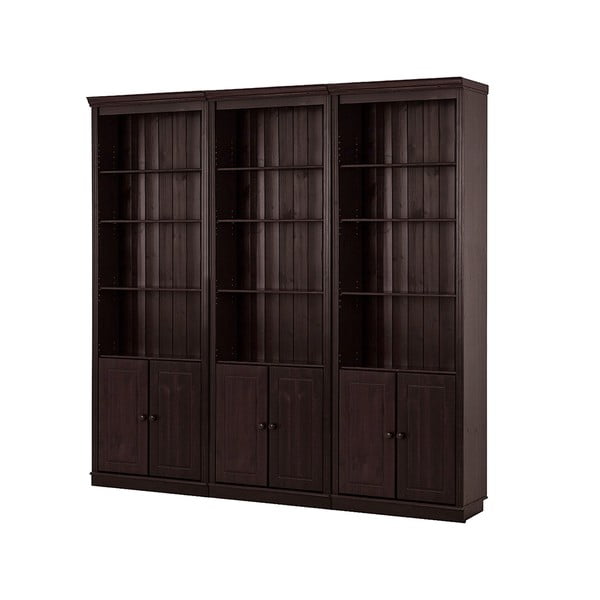 Brązowy regał z litego drewna sosnowego 222x223 cm Anita – Støraa-image-2